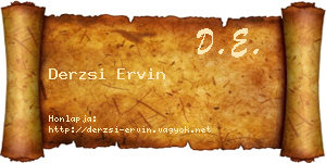 Derzsi Ervin névjegykártya