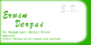 ervin derzsi business card